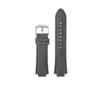 PCCWBCPJC 26-12mm Tapered Nylon Leather Hybrid Strap Compatible With Tissot PRX T137.410 SuperPlayer Series Modified Convex Mouth Design(Grey sivler A)