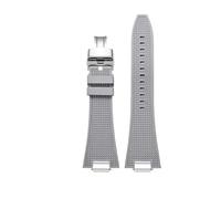 PCCWBCPJC 27mm Silicone Watch Strap Compatible With Tissot PRX T137.407 .410 Fluorine Rubber Quick Release Watchband Men's Bracelet(Grey-silver-A)
