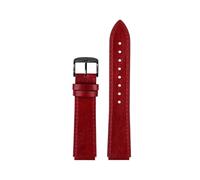 PCCWBCPJC Compatible With Casio Vintage Leather Strap A158 A159 A169 AE-1200 AE1200 AE1300 SGW-300/400 AQ-150W Cowhide Wristband Retro Bracelet 18mm(Red-black)