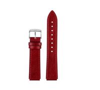 PCCWBCPJC Compatible With Casio Vintage Leather Strap A158 A159 A169 AE-1200 AE1200 AE1300 SGW-300/400 AQ-150W Cowhide Wristband Retro Bracelet 18mm(Red-silver)