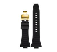 PCCWBCPJC Compatible With Tissot PRX Rubber Strap T137 Band Super Player 40mm Men's Bracelet Watch Strap T137407 T137410A Replace Watch Strap(Black-gold-b)