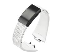 PCCWBCPJC Fluoro Rubber Strap Compatible With Tissot PRX Powermatic 35mm 40mm Folding Buckle FKM Sport Waterproof Quick Release Watch Band(White black,11mm)