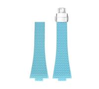 PCCWBCPJC Fluoro Rubber Strap Compatible With Tissot PRX Series Super Player 35mm 40mm Convex Men Women Quick Release Watch Accessories(Light blue Clasp,11mm)