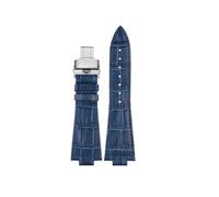 PCCWBCPJC Leather Watch Strap Compatible With Tissot PRX Super Player Series T137.410 T137.407 40MM Dial Men's Watchbands Watch Accessories(Blue silver B)