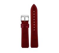 PCCWBCPJC Retro Cowhide Watchband Compatible With Casio A158 A158W/A168/f91w/AE-1200WHD/A159/A169 AE1200 Vintage Watch Bracelet Calfskin Strap(Red-silver A)