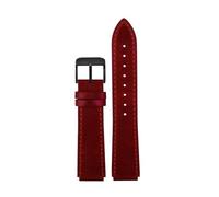 PCCWBCPJC Retro Cowhide Watchband Compatible With Casio A158 A158W/A168/f91w/AE-1200WHD/A159/A169 AE1200 Vintage Watch Bracelet Calfskin Strap(Red-black A)