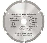 PCD Blade for Cement Fibre Board 216mm, 1 in a pack.