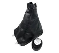 Pcdsech Gear Shift Knob Shifter for SAAB 93 9-3 SS 2003 2004 2005 2006-2012 5/6 Speed Car Shift Gear Gaiter Knob Cover Real Leather Lever Shifter Case(5 Speed Silver Combo)