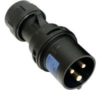 Pce - 013-6X - 16a 230v 3p Cee Industrial Plug, Ip44, Black