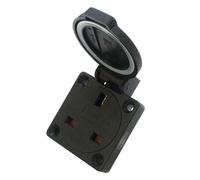 PCE 13Amp Black Socket Outlet (British Standard) 2P+E 230V IP54 (1020-5S)