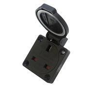 PCE 13Amp Black Socket Outlet (British Standard) 2P+E 230V IP54 (1020-5S)