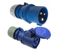 PCE 16 AMP 240V Blue Plug and Socket Caravan Motorhome Site Hook Up Lead Cable