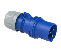 PCE 16 Amp 240v Site Trailing Plug & Socket 230v 16a 3 Pin PCE 240 Volt Blue Hook Up (Male)