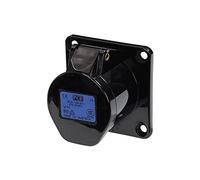 pce 16A 230V 2P+E Black Panel Socket (313-6X)