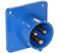 Pce - 16A, 230V, Panel Mount Cee Appliance Inlet, 2P+E, Blue, Ip44