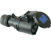 PCE - 16A, 230V, 'Shark' Cable Mount CEE Socket, 2P+E, Black, IP44