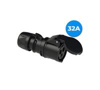 PCE 223-6x 32 Amp Socket 230V 2P+E Ceeform Trailing Power Connector - BLACK