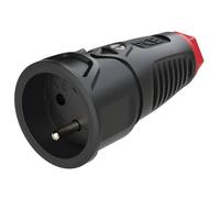 PCE 2510-sr Safety Mains Socket Rubber Thermoplastic 250V Black/Red