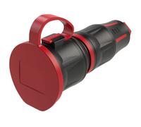 PCE 25711-sr TopTaurus2 Safety Mains Socket 250V Black/Red IP54