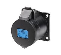 pce 32A 230V 2P+E Black Panel Socket (323-6X)