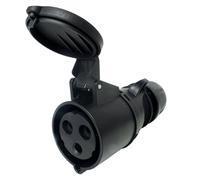 PCE 32amp 2P+E CEE Midnight Black Cable Mount Female Socket. Events IP44 223-6X
