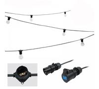 PCE 50m ES Festoon, 1m Spacing with 16A Plug and Socket