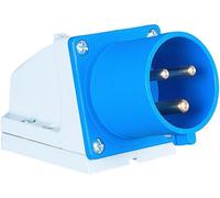 Pce - 523-6 - 32a 230v 3p Wall Mounted Cee Industrial Plug, Ip44, Blue