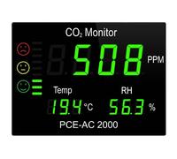 PCE Instruments CO2 Detector Temp/Humidity Large Display