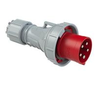 PCE Red 63Amp 5 Pin 3 Phase 415V Male Plug Ceeform Commando IP67 Waterproof