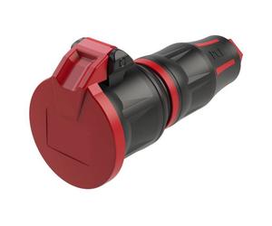 PCE TopTaurus2 Safety Mains Socket 250V Black/Red IP54