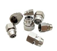 PCF OD 4 6 8 10 12mm Female Pneumatic Fitting 1/8 1/4 3/8 1/2 Quick Connector Hose Fittings Tube Connectors 10Pcs(PCF4-02)
