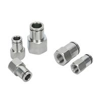 PCF Pneumatic Quick Coupling:304 Stainless Steel, BSPT Internal Thread, Compatible with 1/8",1/4",3/8",1/2" Air Hoses (4mm-12mm)(PCF8-02) Brass Hose