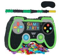 PCFING 21.6 Inch Video Game Controller Piñata with 30 Inch Piñata Stick Blindfold Confetti for Boy Girl Birthday Game-Themed Party Carnival Activity Decorations, Anniversary Celebration, Fiesta