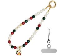 pcgaga Designed Pearl Beaded Phone Charm Wrist Strap, Handmade Anti-Theft Bracelet Straps, Detachable Wrist Chain Lanyard for Mobile Phone Accessories, Keychain, Women's Gifts (Snowhouse)