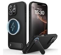 pcgaga for iPhone 16 Pro Max Case with Stand, Compatible with MagSafe Adjustable Kickstand Cover, Magnetic Shockproof Protective Silicone Phone Case for iPhone 16 Pro Max 6.9" (Black)