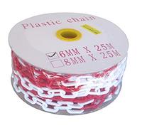 PCH-6x25.0 Red and White Plastic Chain 6mm 25.0 Meters (82 feet)