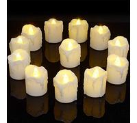 PChero LED Tea Lights Candles with Timer, 12 Pack LED Flameless Battery Tealight Fake Candles Flickering for Wedding Christmas Table Decorations Home Room Decor - High Version
