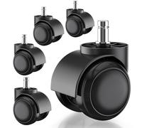 PChero Office Chair Caster Wheels, 5pcs Furniture Casters Fit IKEA Chair ONLY (Stem Diameter: 10mm, Stem Length: 22mm) - Heavy Duty 550lbs