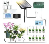 PChero Solar Irrigation System, Automatic Drip Irrigation System with Timer | Self Greenhouse Watering System, 12 Timing Modes, 15M DIY Hose for 15 Pots, For Plants Garden Outdoor Lawn Potted Balcony