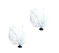 Pchnfei 2Pcs Blue Artificial Coral Branch Faux Aquariums Ornament Fish Tanks Landscape Sea Fan Decorations Artificial Coral Branch Aquarium Décor