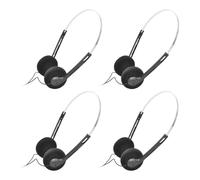 Pchnfei 4 Pcs Black Retro Over-Ear Earphones, Hi-Fi Stereo Earphone, Mini Stereo Lightweight Headphones with Cord, 80s 90s Vintage Headset Wired,Headphone, for Most Mobile Phones Playback Pevices