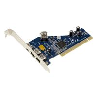 Pci Controller Card to Firewire 400 Ieee1394a 3 Ports Chipset TI TSB43AB23