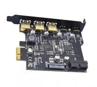 PCI-E 3.2 Gen1 Card 5 Port Hub 2 3 Type-A 5Gbps Data Transfer for Windows for linux Desktop