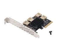 PCI - E Riser Card, PCI - E X4 1 to 4 PCIe Expansion Adapter, USB 3.0 Multiplier Card for GPU Mining Rig, Plug - and - Play with Gold - Plated Connectors for Windows and
