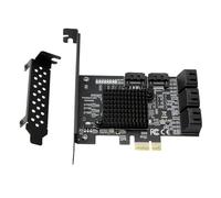 PCI-E to 8-Port SATA 3.0 Expansion Card 88SE9215 & JMB5xx Chips Max 6.0Gbps Support Hot-Plug Swap & SATA 6G 3G 1.5G HDD