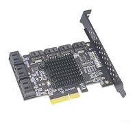 Pci-e X4 X8 X16 Expansion Card Featuring 6 For Sata 3.0 Ports Powered By Asmedia Asm1166 Controller For Hard Drive Ssd Optical Drive Connection On Windows For Linux Synology With Low Profile Plate