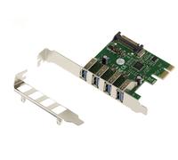 KALEA-INFORMATIQUE PCI EXPRESS PCIe to USB 3.0 4 horizontal USB3 A ports controller card with Via VLI VL805 chipset, LOW and HIGH PROFILE brackets