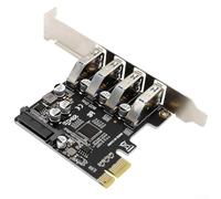 Pci Express Usb 3.0 Hub Adapter Card With Four High Ports Offering 5gbps Data Transfer For Pc Systems Using Vl805 Chip And Gold Plated Connectors With Independent Fuse Protection Design Black