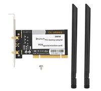 PCI WiFi Adapter, 300Mbps High Efficiency with Dual Antennas, Wireless Network Card 2.4GHz 802.11b/g/n for Home Office Gaming Streaming Remote Work