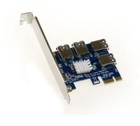 PCIe 1X 4 Port USB3 Replication Card - For PCIe Riser Bitcoin Mining